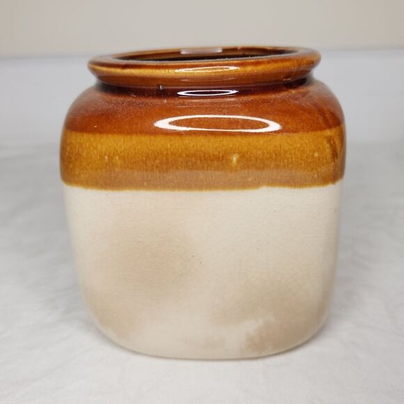 70s Glazed Clay Canister - Picture 2 of 9
